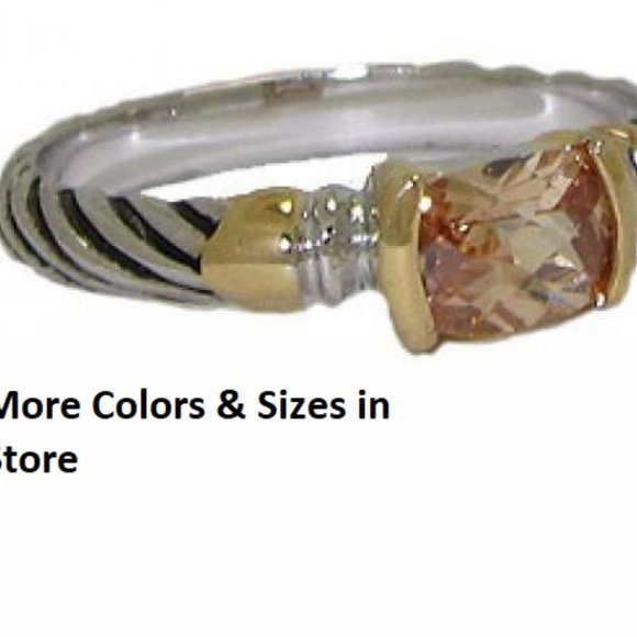 Cable stack ring champagne pink jet white green lavender Sizes 5 - 10 NWT - Picture 11 of 12